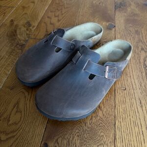 Men’s Birkenstock Brown Boston Clogs, Size 46 (13-13.5), Minimal Wear
